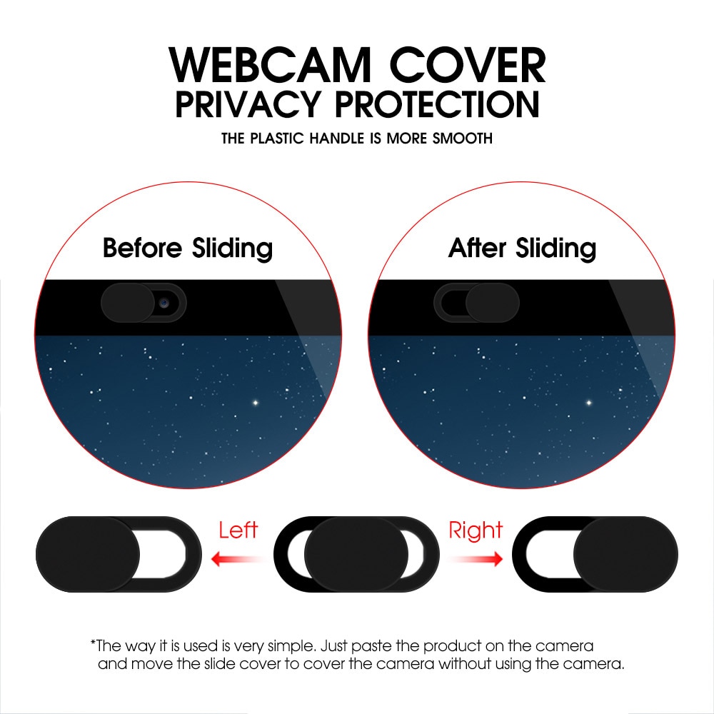 Cache-webcam coulissant en plastique, universel, anti-espion, pour ordinateur portable, ipad, macbook, tablette, autocollant de confidentialité
