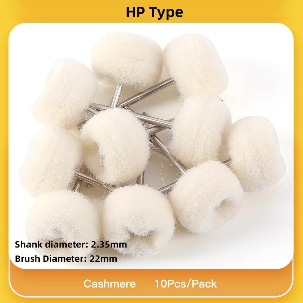 10 stk/pakke tandpoleringsbørster filt/cashmere/bomuld  hp2.35mm,3/32 "