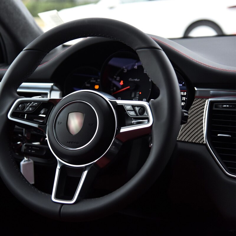 Lhd For Porsche Macan Accessories Carbon Fiber Sticker Center Console Strip Interior Trim
