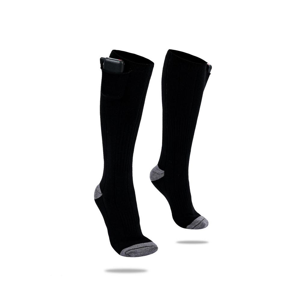 Heated Socks - 2000mAh Battery - 3 Temperature Settings - Unisex Carbon Fiber Heating: Black