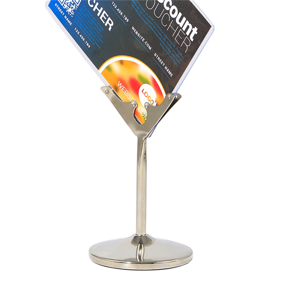 Fishtail Card Snap Label Holder Name Card Display Rack Sign Clip Table Stand Signage Desktop Rack Price Talker Silvery Metal POP