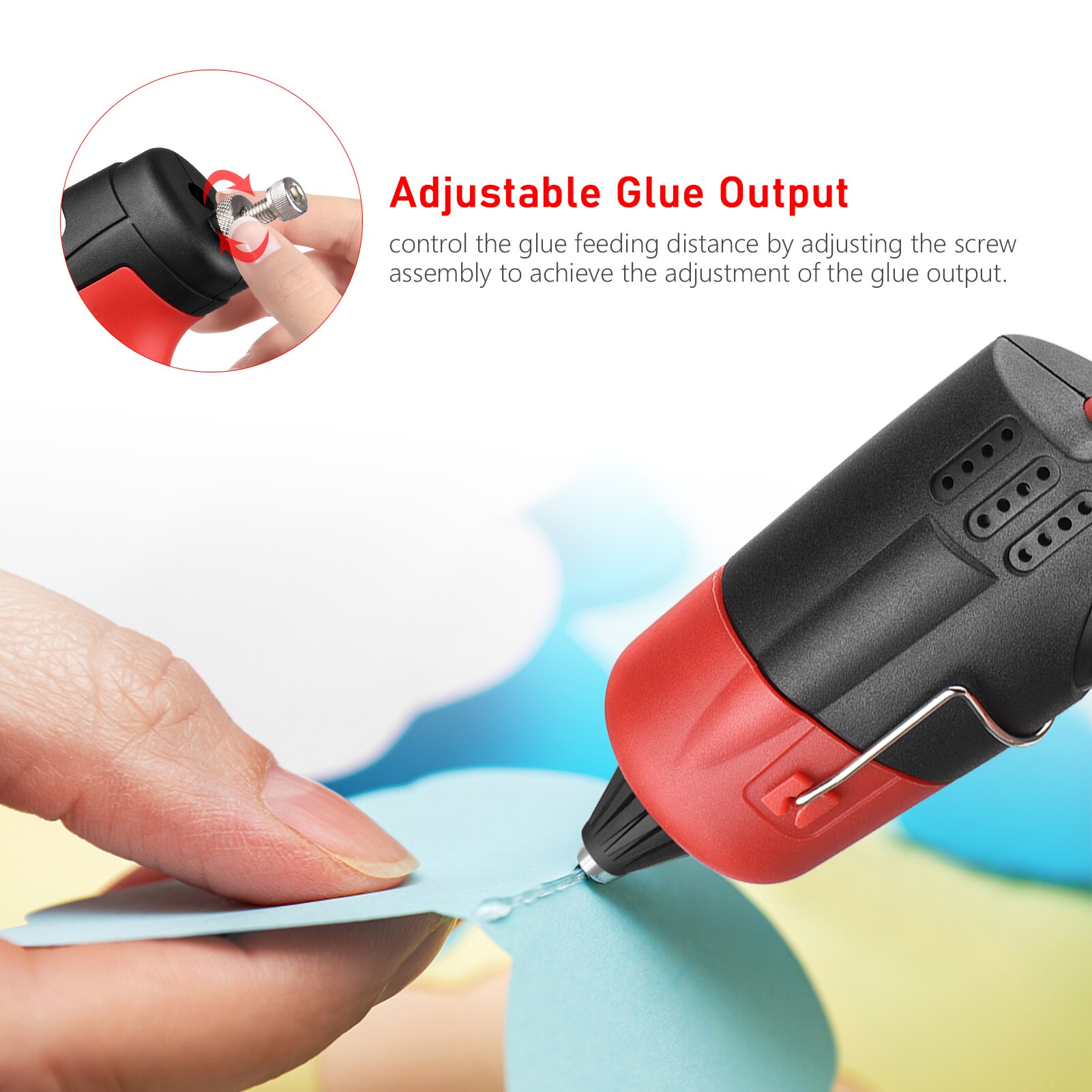 Melt Glue Machine Electronic Digital Display Cordless Li-ion Battery Glue Gun Adjustable DIY and Furniture Repair