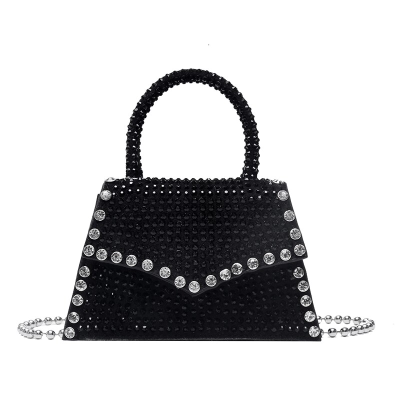 Luxus diamanten Frauen handtasche Abend Tasche Kette Schulter Umhängetaschen für Frauen Strass Party Hochzeit Geldbörse: Schwarz klein