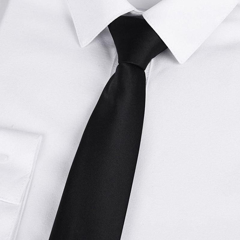 Svart klips på menn slips sikkerhetsslips for menn kvinner slips slips matt svart svart unisex klær slips steward dørvakt begravelse