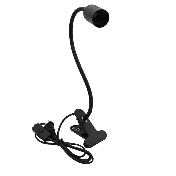 Zwart wit Plug-in Clip-on Light, Schroeflamp Clip-on Bureaulamp voor Bureau, Bedhoofdeinde met aan/uit-schakelaar, Klemlamp voor lezen: S / Beige