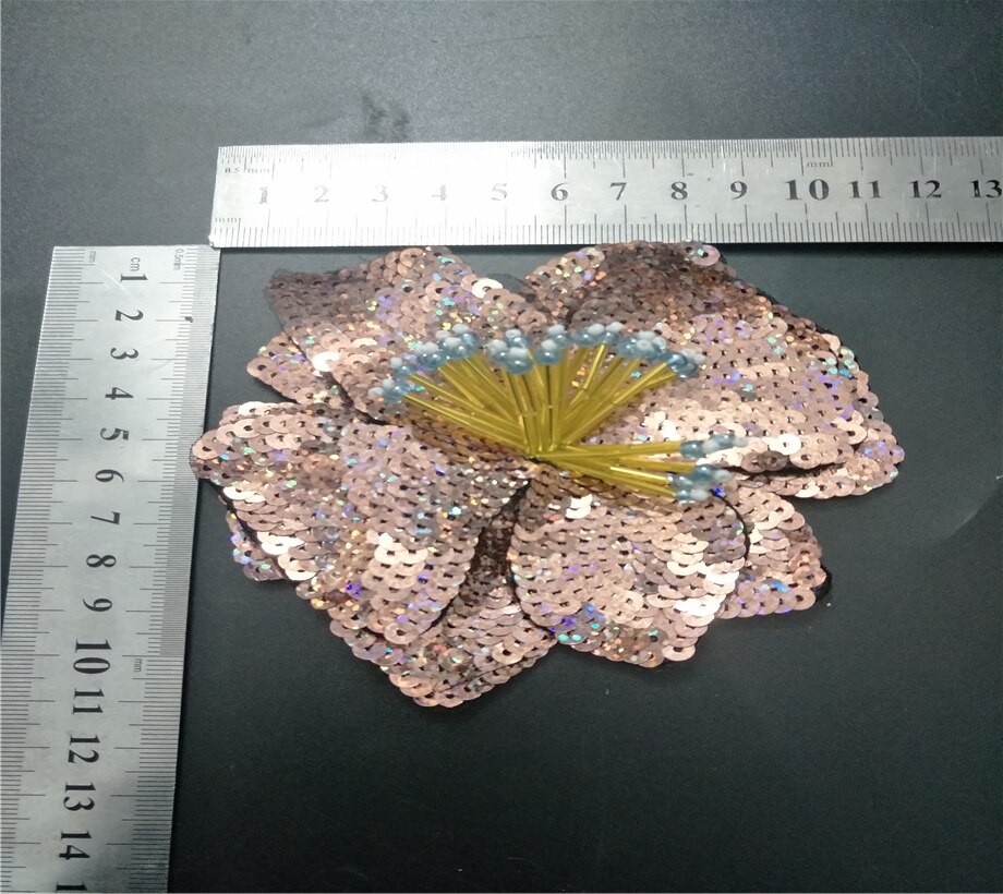 2 Stuks Bloem Pailletten Kralen Patch Applique Vintage Geborduurde Naaien Patch Accessoires Voor Kleding Mode Decoratie Patches