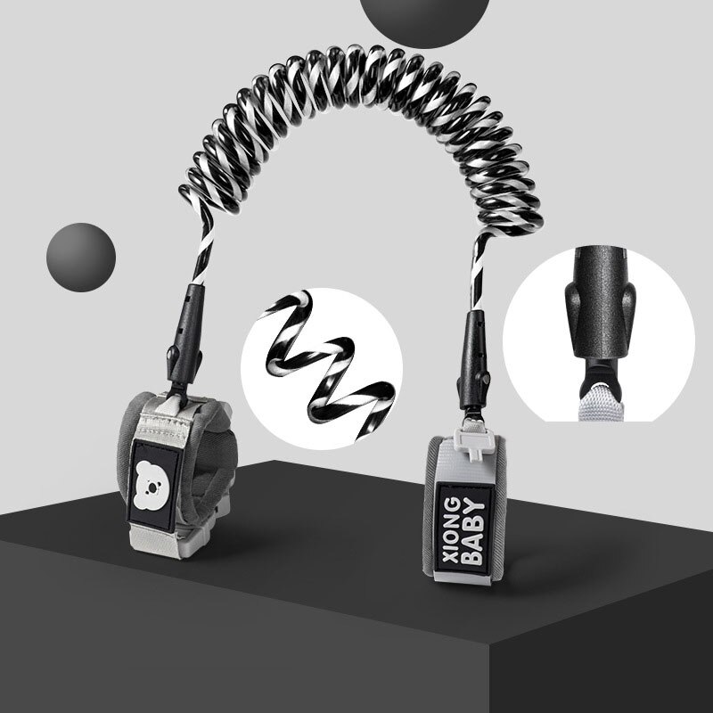 Anti Lost Wrist Link with Magnetic Induction Lock Toddler Wrist Leash for Kids Child Safety Harness Baby Proofing Wristband: Black / 1.5m