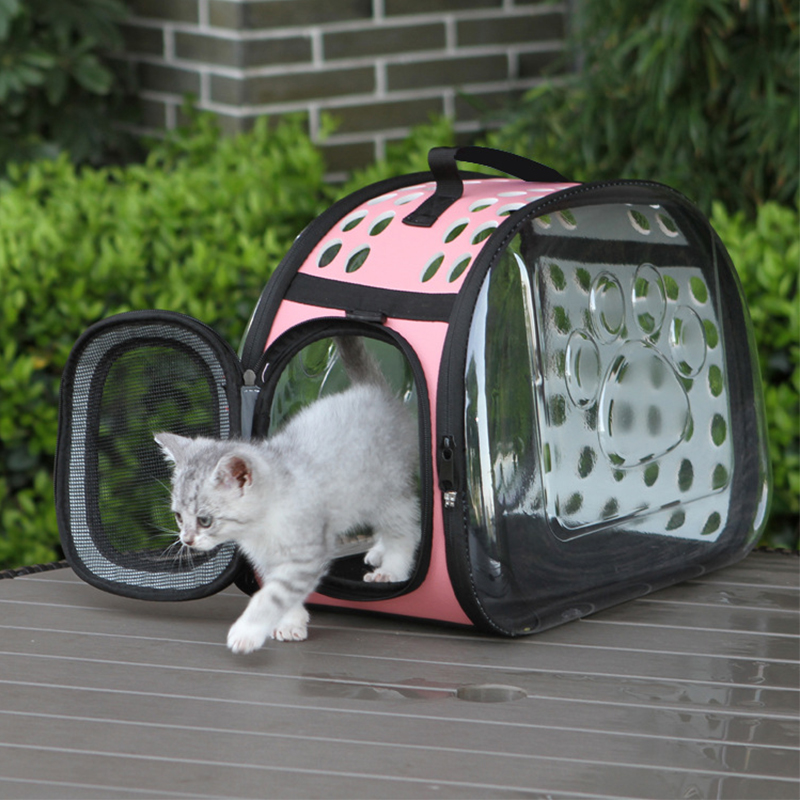 Transparent Pet Cat Dog Carrier Bag Space Capsule Foldable Breathable Pet Travel Bag Outdoor Backpack Travel Carrying Handbag