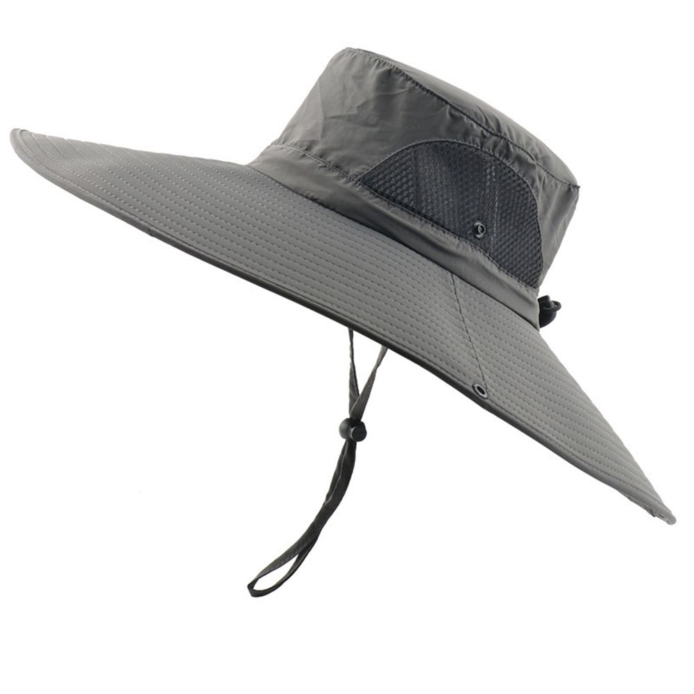 Hombres Mujeres Visera ancha Sombrero de ala Boonie Bucket Cap Verano Pesca Protección solar UV: Verde militar