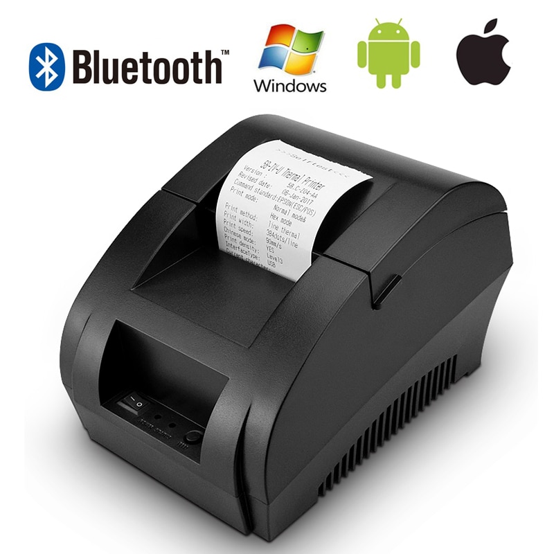 58Mm Mini Bluetooth Pos Thermische Printer Ontvangst Factuur Ticket Inktloze Printer 90 Mm/s Esc/Pos Usb-poort Voor android Ios Windows