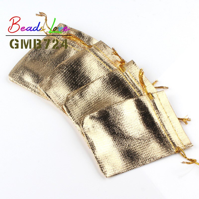 50Pcs/lot 7x9cm 9x12cm Gold Fabric Bags Organza Jewelry Packaging drawstring Velvet Bags &amp; Wedding Favor Pouches Jewellery