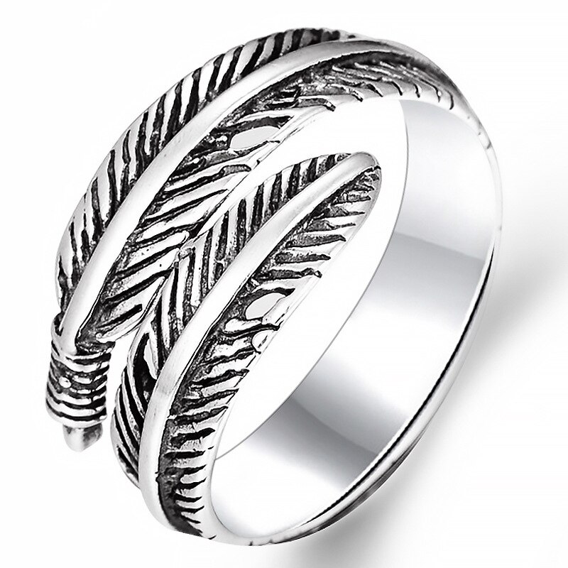 Persoonlijkheid Retro Veren Zilver Kleur Ring Sieraden Thai Zilveren Metalen Pijl Opening Ringen Vrouwen Fijne Accessoires