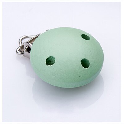 10pcs/lot Wooden Baby Children Pacifier Holder Clip Infant Cute Round Nipple Clasps For Baby Product: green