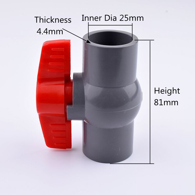 1pc 20~63mm PVC globe valve Garden Irrigation Agricultural Irrigation Water Pipe Connectors Aquarium Tank Fish Tank Adapter: Inner Dia 25mm