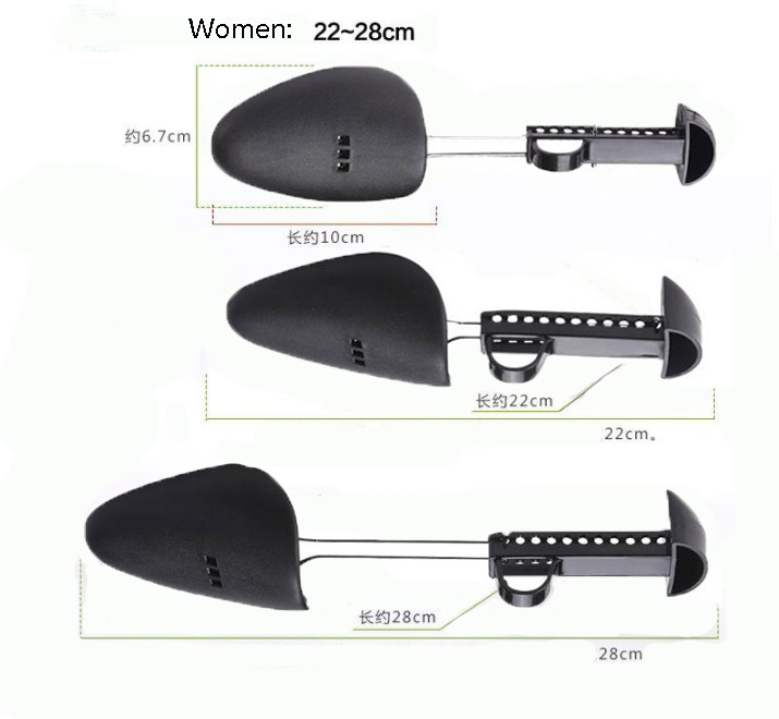 1 Pair Adjustable Men Women Shoe support Plastic Boots Shoe Stretcher Durable Shoes support Extender Plastic Black Accessories: black women