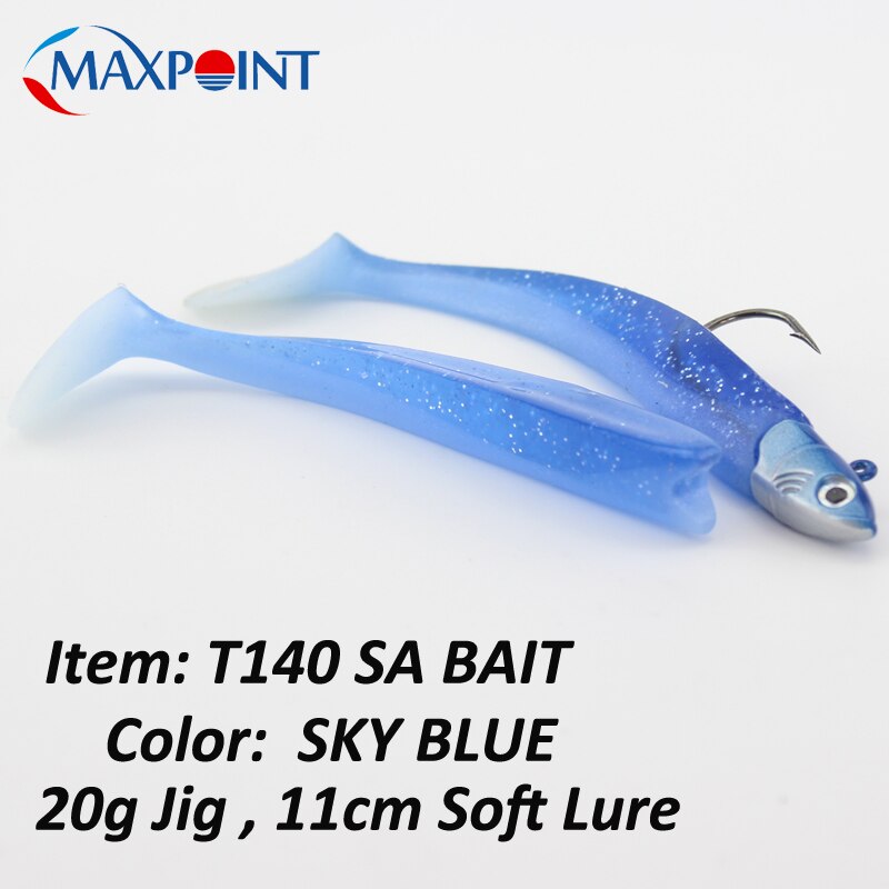 11 Cm Vissen Lokt Set Met Swing Staart Sayori 140 Met 20G Jig Hoofd Kajak Zachte Lokt Inshore Vissen aas Flexibele Vinyle: T140BLUE
