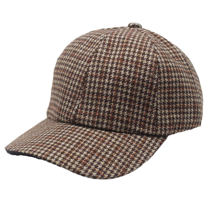 Campagna Vintage ▾ tweed Cappello papàà pezzato De Poule Marrone Cappello Da baseball per Gli Uomini