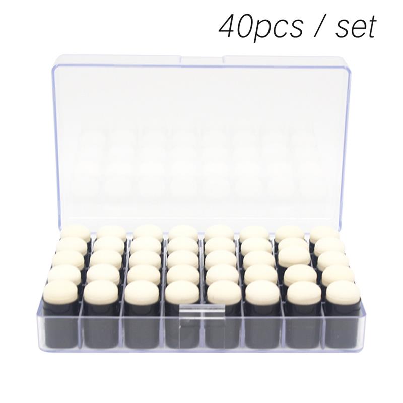 Juego de esponjas para pintar por números, pinceles de espuma para dedos, manualidades, tinta, suministros de arte, herramienta para álbum de recortes, 40 piezas: Negro