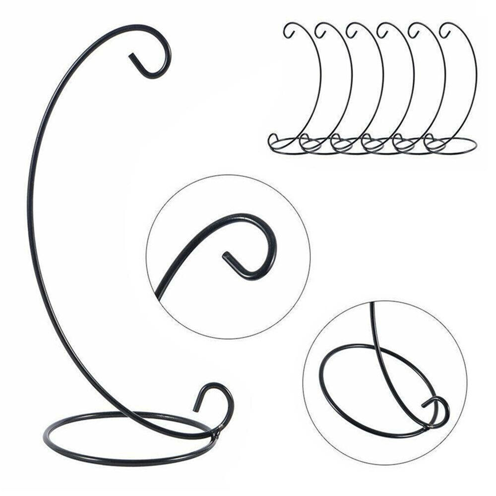 Support suspendu pour boules de verre, 10 pièces, ornement, plante, support suspendu, Art en fer, décoration de maison, boule de verre rétro: Black