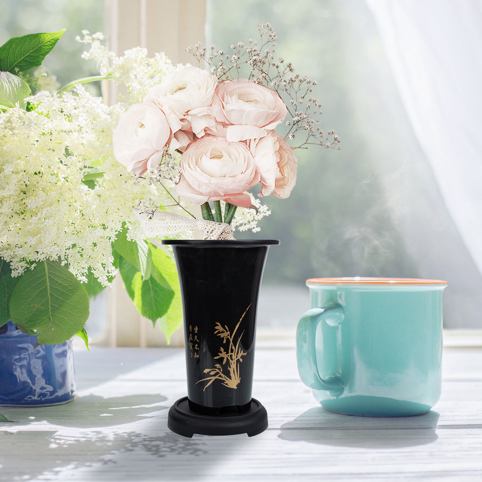1 sett med orkideblomsterpotter til husholdningsbruk, slitesterke og stilige blomsterpotter til balkong og hage