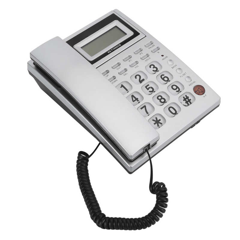 Landline Phone with Large Button Desktop Corded Fixed Telephone with DTMF/FSK Dual System Caller ID Display for Home Office