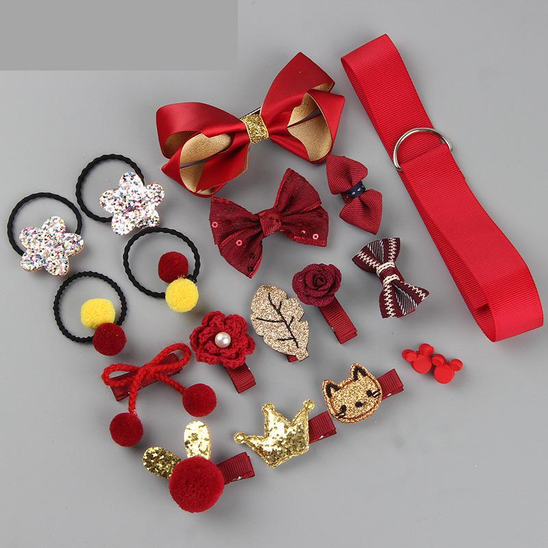 16 teile/satz Baby Mädchen Haar Clips Haarnadel Cartoon Baby Stirnband Bogen Blume Kinder Barrettes Headwear Baby Haar Zubehör