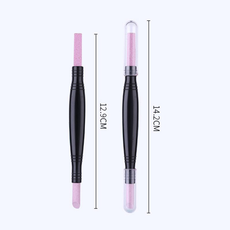 Piedra pómper para manicura, lima de uñas de doble cabeza, multifunción, Peeling, pluma pulidora de piel, SOYW889