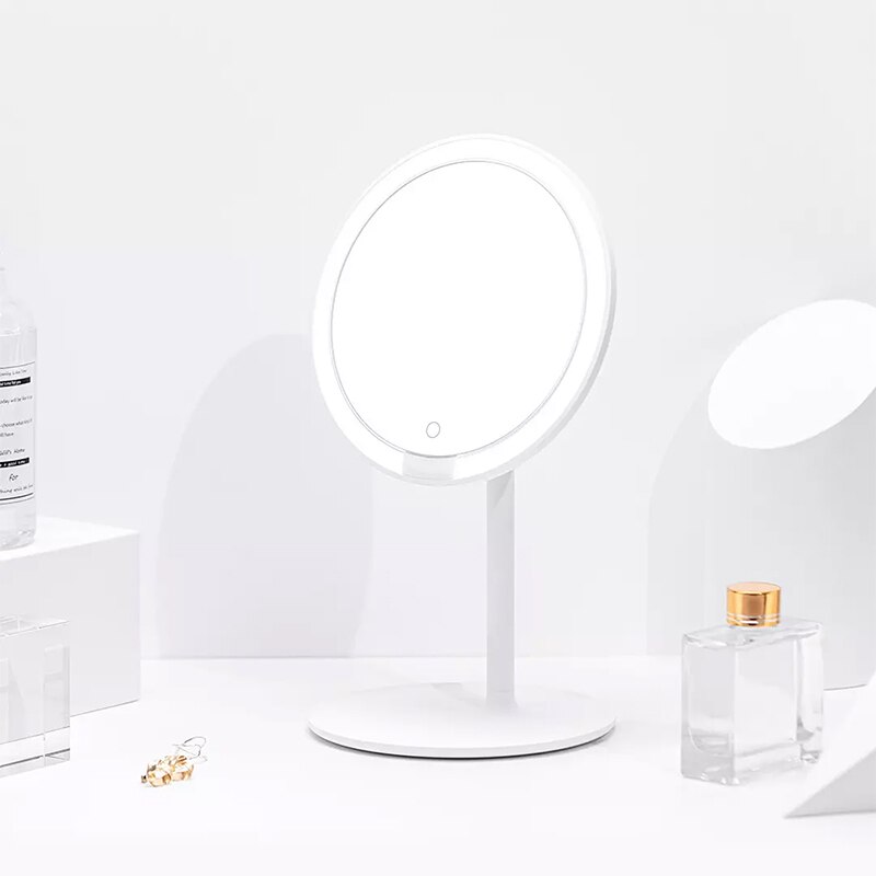 Xiaomi Mijia Electric Makeup Mirror USB Rechargeable LED Lamp 900lux HD Cosmetic Mirror Brightness Adjustable Surrounding