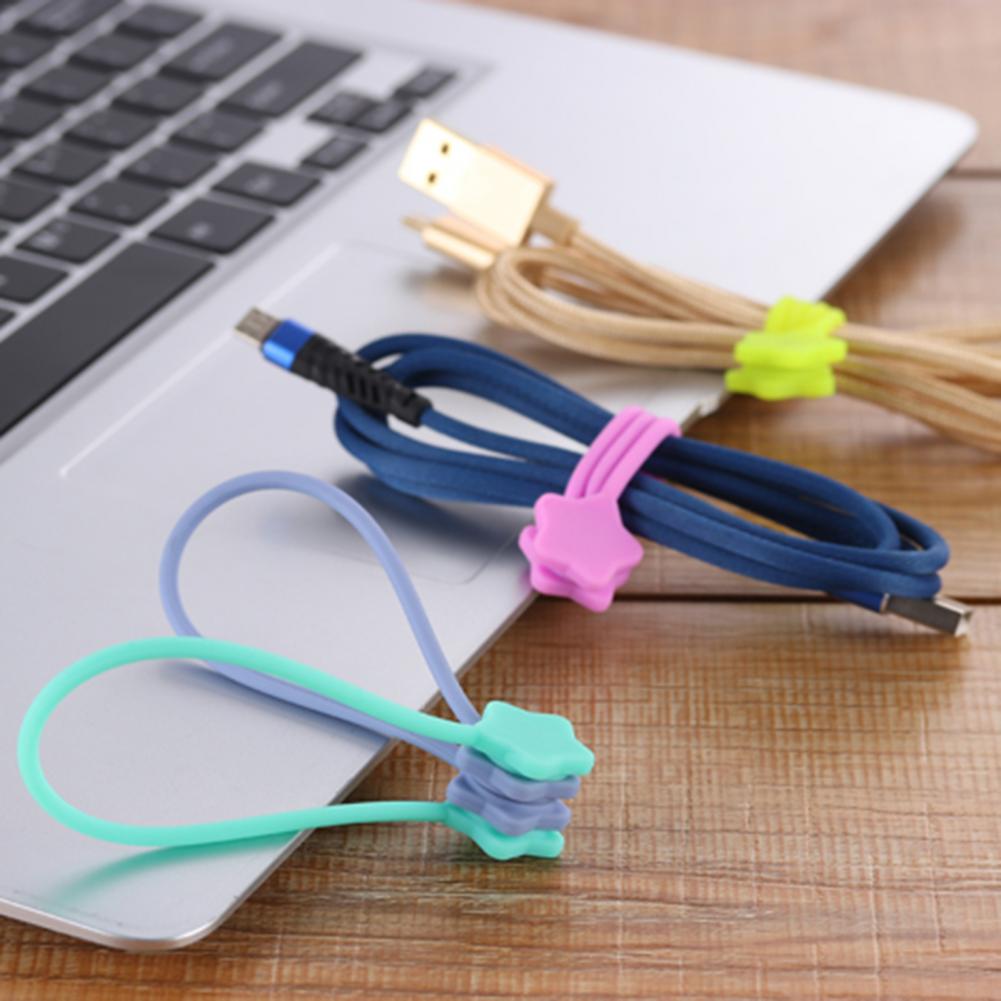 Cable Organizer Magnetic Star Shape Silicone Charging Cable Winder for Cord