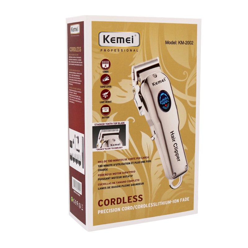 Ledningsfri justerbar hårklipper barber fade blending hair trimmer elektrisk herre klipning genopladelig maskine