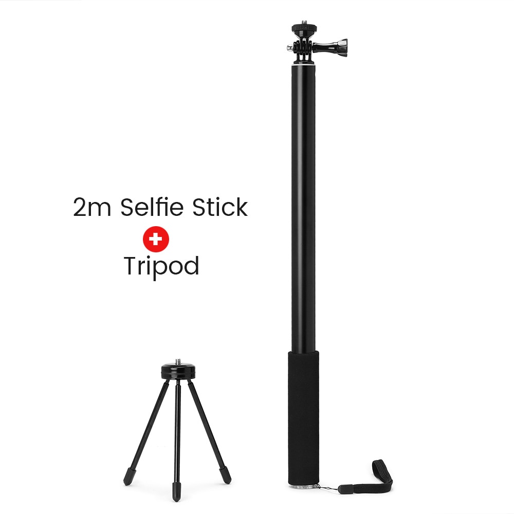 2M Aluminium Legierung Einbeinstativ Selfie Stock Für Insta360 eins X/X2 /DJI OSMO Aktion/Tasche/gopro Held 7 6 5 Sjcam Kamera Zubehör