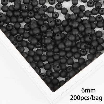 Svarte/røde matt plastrunde perler 6 8 10 12 14 16mm abs-perler med frostet overflate, 15-200 stk. til smykkefremstilling: Hvit