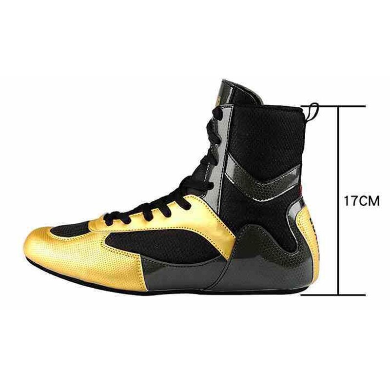 Breathable Wrestling Shoes Gold Men Luxury Light Wight Flighting Boxing Shoes Size 39-46 Comfortable Wrestling Sneakers