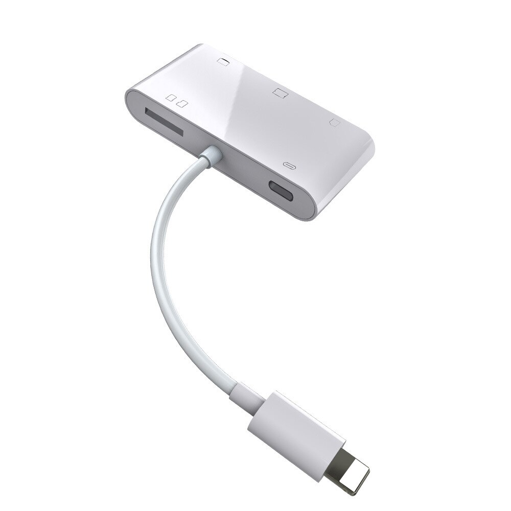 6 En 1 SD SDHC TF CF XD M2 lector de tarjeta de adaptador de carga para IPhone XS MAX XR 3 en 1 SD TF tarjeta CF lector para IPhone X 5S 6 7 8 P