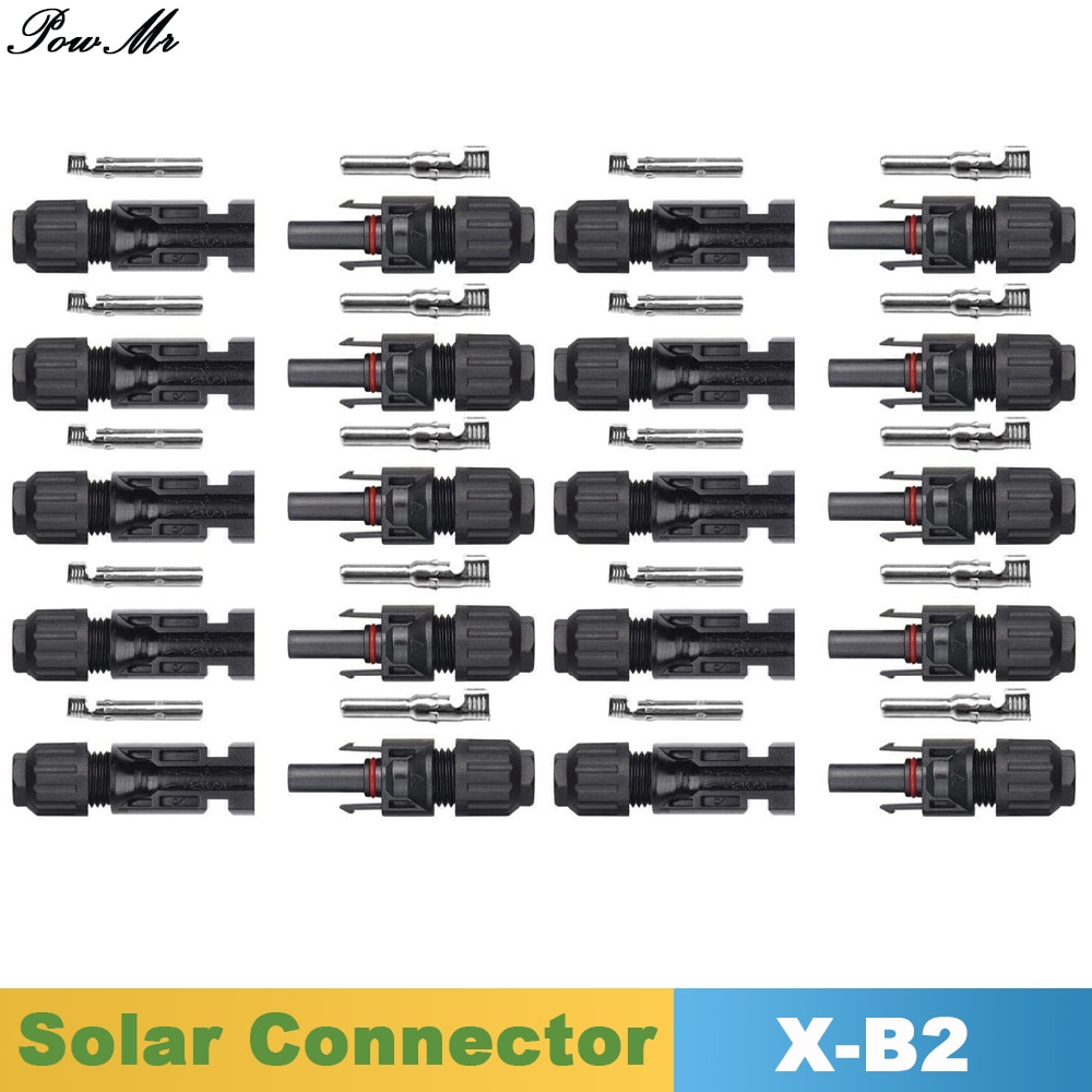 10 Paris Solar Connector Mannelijke En Vrouwelijke Zonnepaneel Kabel 2.5mm 2/4mm 2/6mm2 Waterdichte Powmr