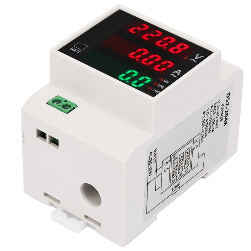 Digital Energy Meter Din Rail LED Active Power Factor Multi-Functional Power Met Power Meter