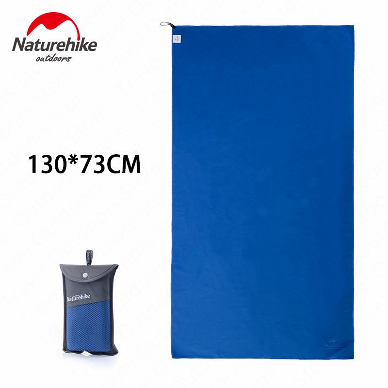 Naturehike-Toalla de microfibra de natación, 3 colores, 80x40cm, 130x73cm, ultraligera, absorbente para exteriores, Toalla de baño de secado rápido para ciclismo de agua: 130cm-Blue