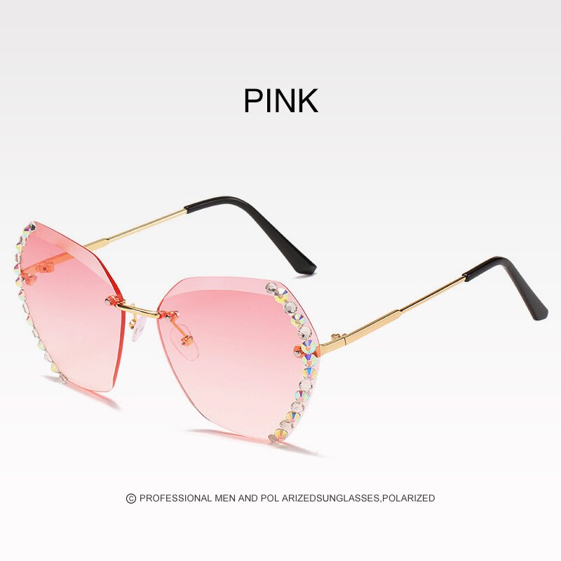 Polygon zonnebrillen trend diamant montuurloos vrouw persoonlijkheid oceaan stuk gradiënt kleur bril persoonlijkheid wild: Kleur 06