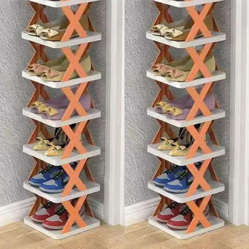 Rack de sapatos organizador de armazenamento rack de sapato destacável salva família rack doméstico multi camada simples sapatos prateleira cor gabinete: COR VEMELHA