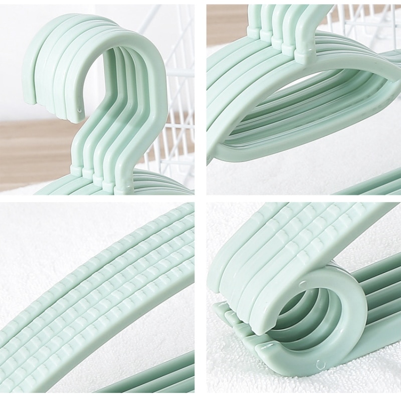 Non-slip Plastic Clothes Hanger Space Saving Coat Dress Hanger Laundry Storage Drying Hanger with Hook Towel Pant Hanger Rack