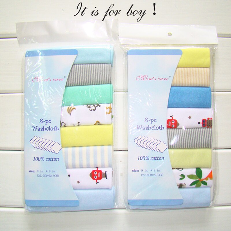 8 Stks/pak Pasgeboren Katoenen Baby Handdoek Speeksel Handdoek Verpleging Handdoek Baby Jongen Gezicht Handdoek Zakdoek Doek
