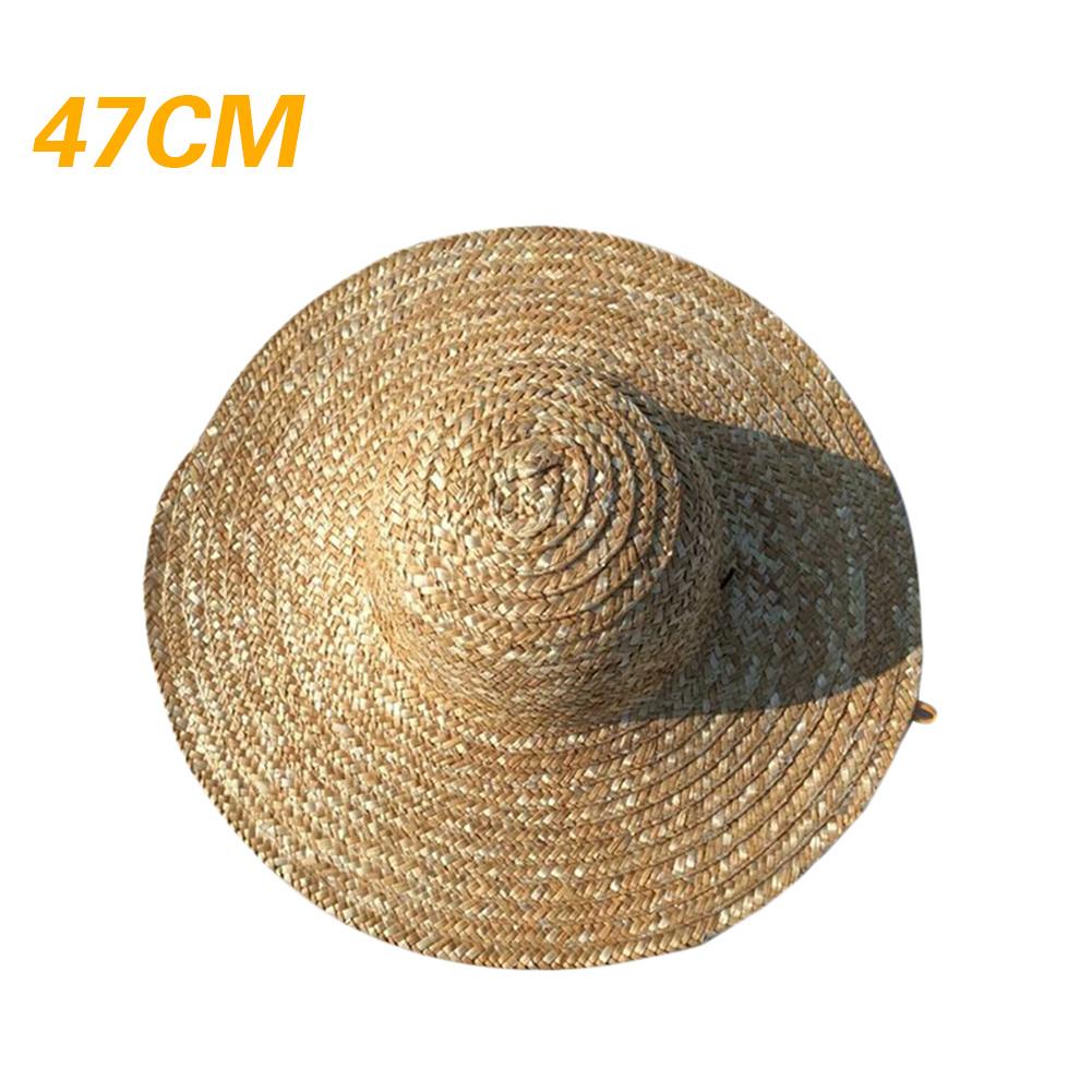 Rétro chinois bambou rotin pêcheur à la main chapeau paille chapeau seau pluie tourisme casquette danse pêche cône chapeau parasol: 47CM