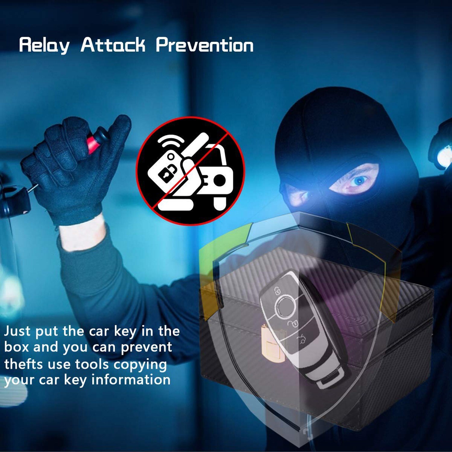 Car Key Signal Blocker Box, Faraday Box for Car Keys,for Keyless Entry, RFID Phone Signal Blocking Case and Signal Blocker Pouch