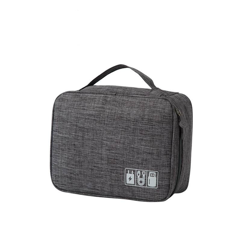 Torba do przechowywania kabli Wodoodporny cyfrowy organizer na akcesoria elektroniczne Przenośny podróżny organizer na kable do wtyczki ładowarki USB: SZARY