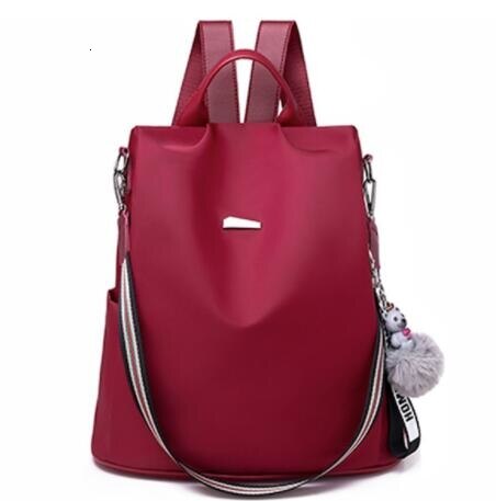 Wielofunkcyjny nowy damski plecak antykradzieżowy wysokiej jakości Oksford wodoodporna uniwersalna torba podróżna popularna dziewczyna plecak: czerwony