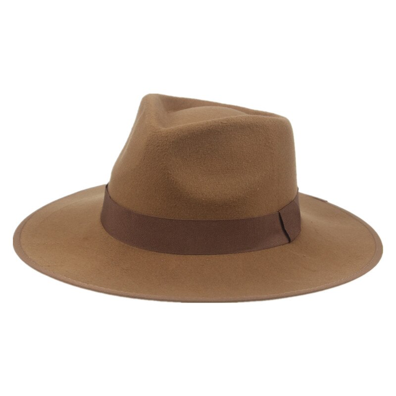 Xiang Ru Klassischer Fedora Hut – Mit Kunstlederband, Breite Krempe, 65% Baumwolle, 35% Polyester, Kopfumfang 56–58 Cm