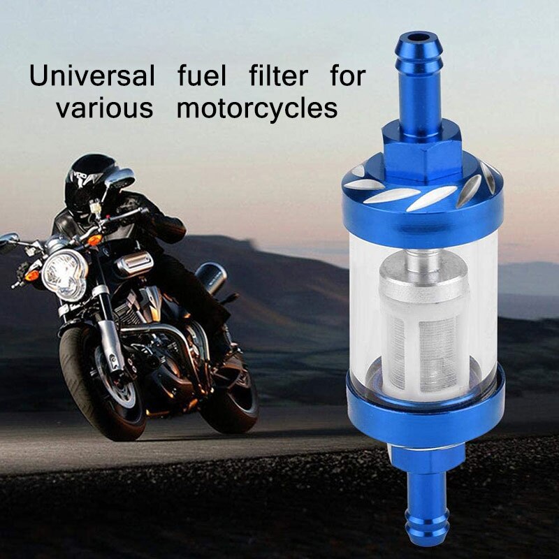 Gas Fuel Filter Scooter Oil Filter Gas Fuel Oil Filter 8mm Gas Fuel Filter Universal Black/Blue Motorcycle Oil Filter