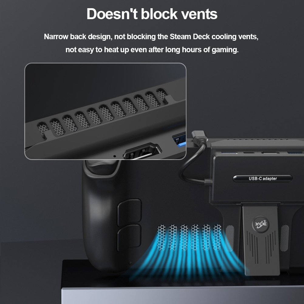 Voor Steam Deck 5 in 1 Dockhouder Hub Dockingstation HDMI-compatibel 2.0 4K bij 60 Hz Type-C Oplaadstation voor Steam Deck USB-hub