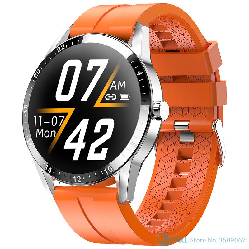 Bluetooth Call Digitale Horloge Mannen Sport Horloges Elektronische Led Mannelijke Horloge Voor Mannen Klok Touch Business Horloge Uur: silicone orange