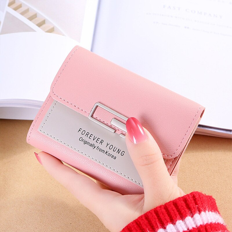 VOCUZ, Cartera de para mujer, cartera grande para tarjetas, bolso de mano, bandolera, monedero para mujer, cartera con soporte: light pink